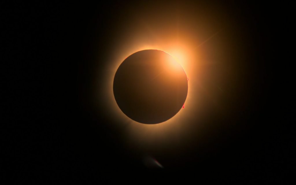 The Sun's glowing ring during a solar eclipse