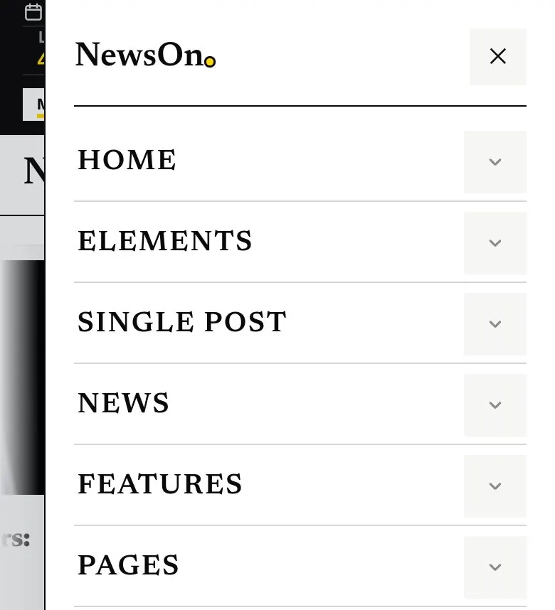 On phones the menu becomes a drawer with the tools inside.